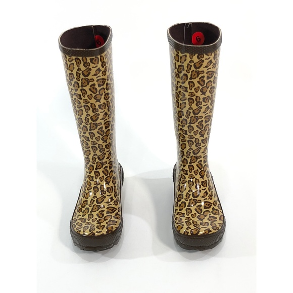 Crocs WMNS Glossy Leopard Print Tall Rain Boots - Picture 6 of 6